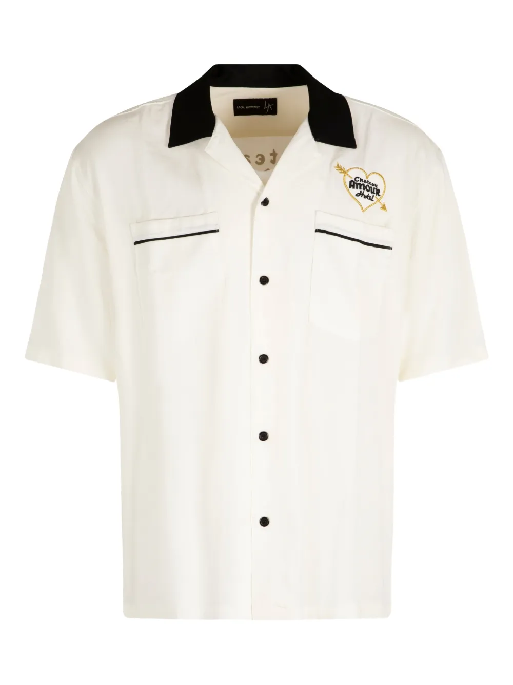 Local Authority 그래픽 프린트 코튼 셔츠 | 뉴트럴 | Image 1