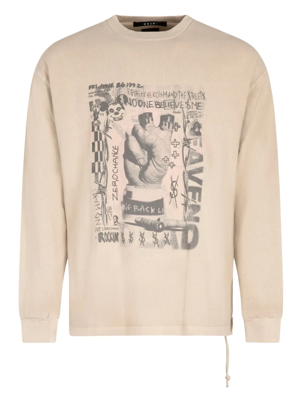 Ksubi graphic-print long-sleeve T-shirt - ニュートラル Ksubi graphic-print long-sleeve T-shirt - ニュートラル