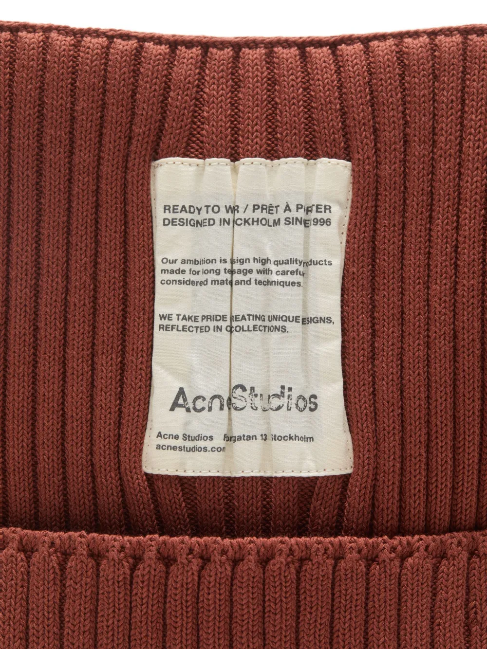 Acne Studios Ribbed Beanie In Brown