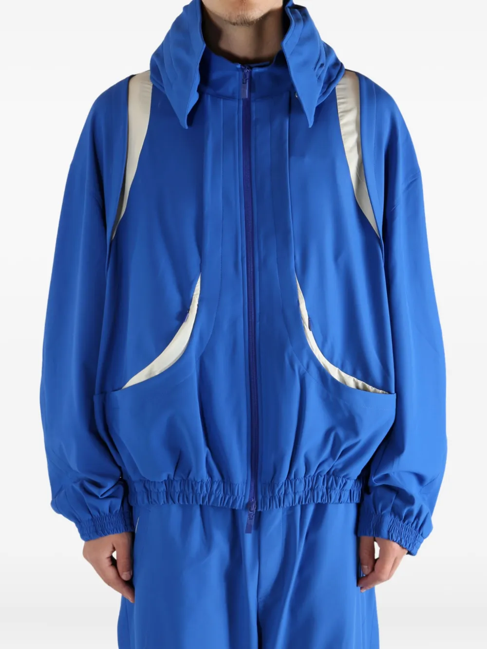 Ader Error Zip-up Panel Jacket In Brown