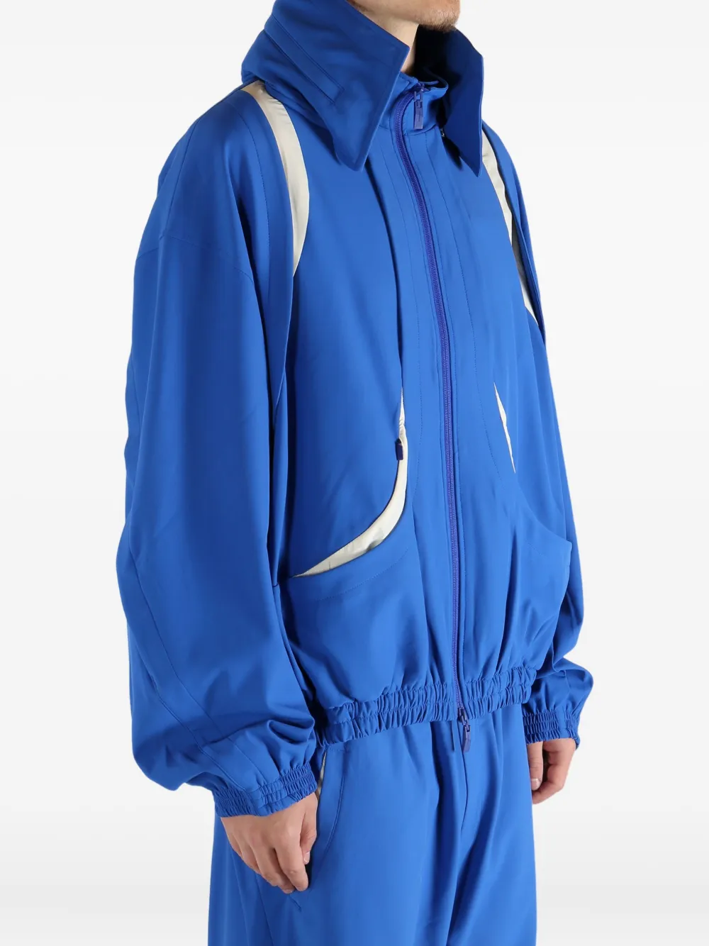 Ader Error Zip-up Panel Jacket In Brown