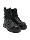 Florens butterfly-appliqué lace-up boots - Black