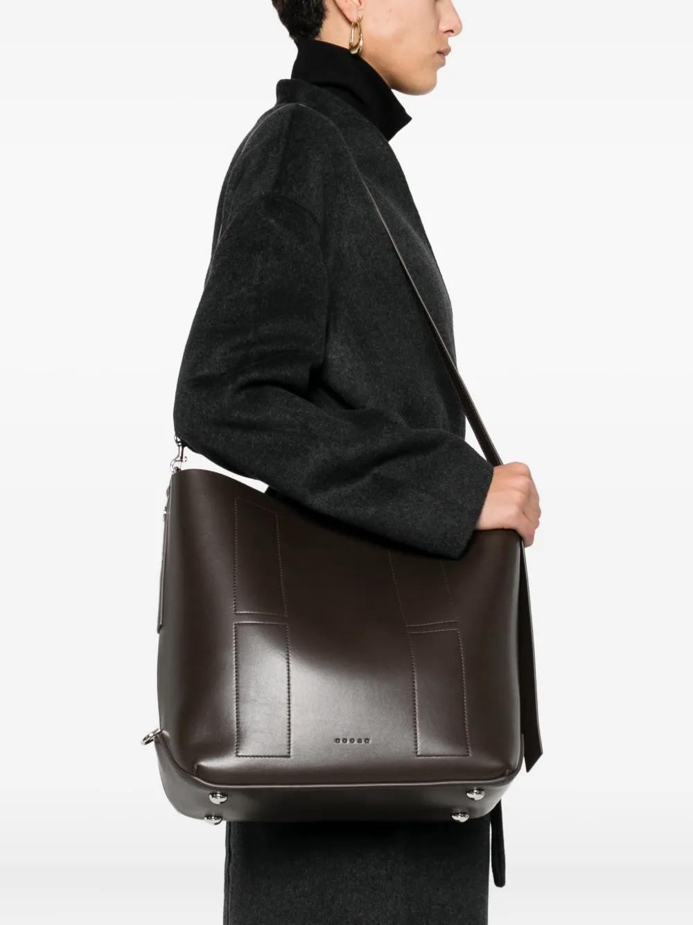 Hogan panelled shoulder bag - Bruin