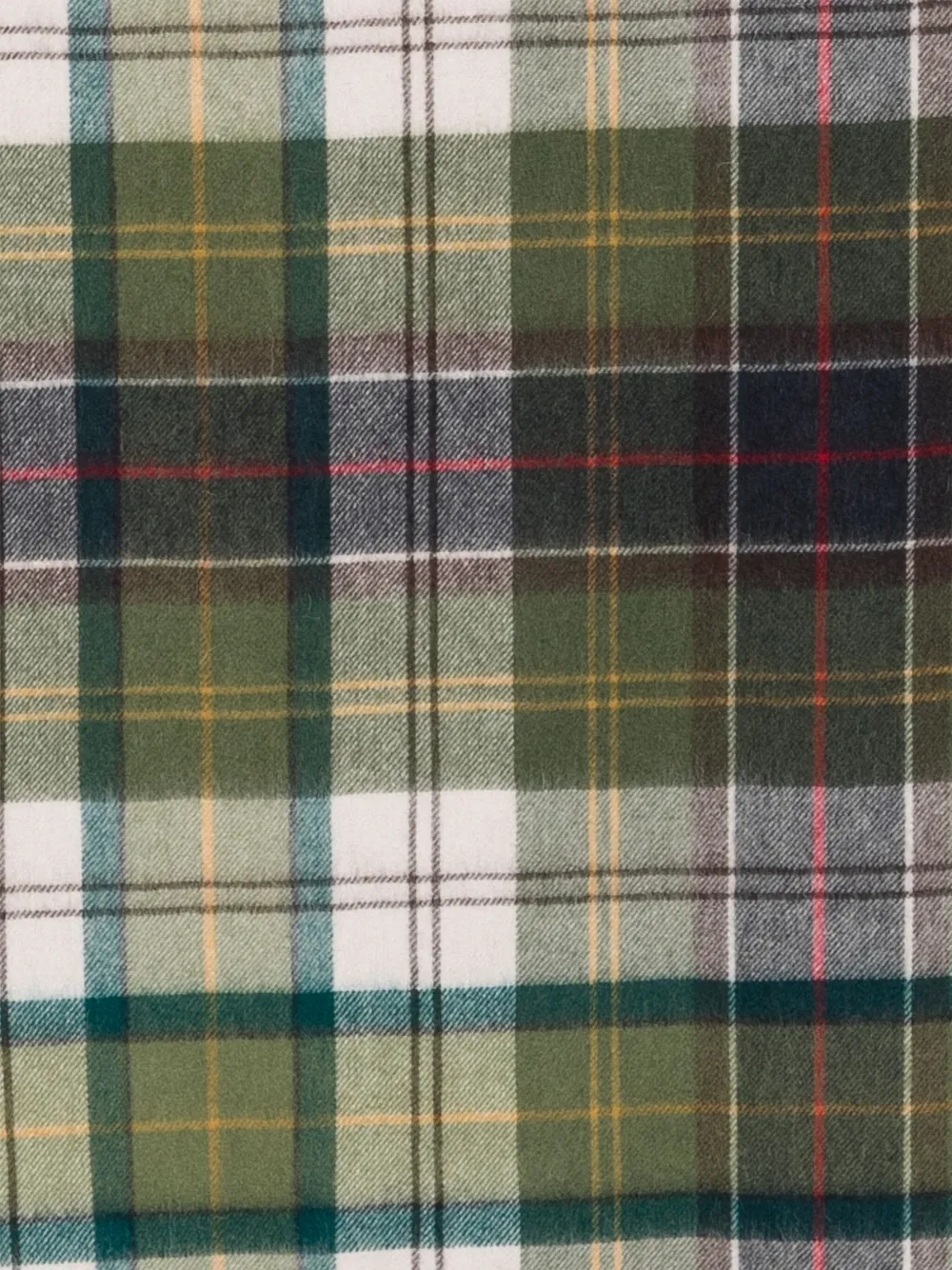 Barbour tartan-check fringed scarf - Groen