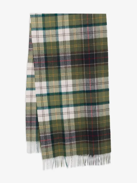 Barbour check-pattern fringed-trim scarf