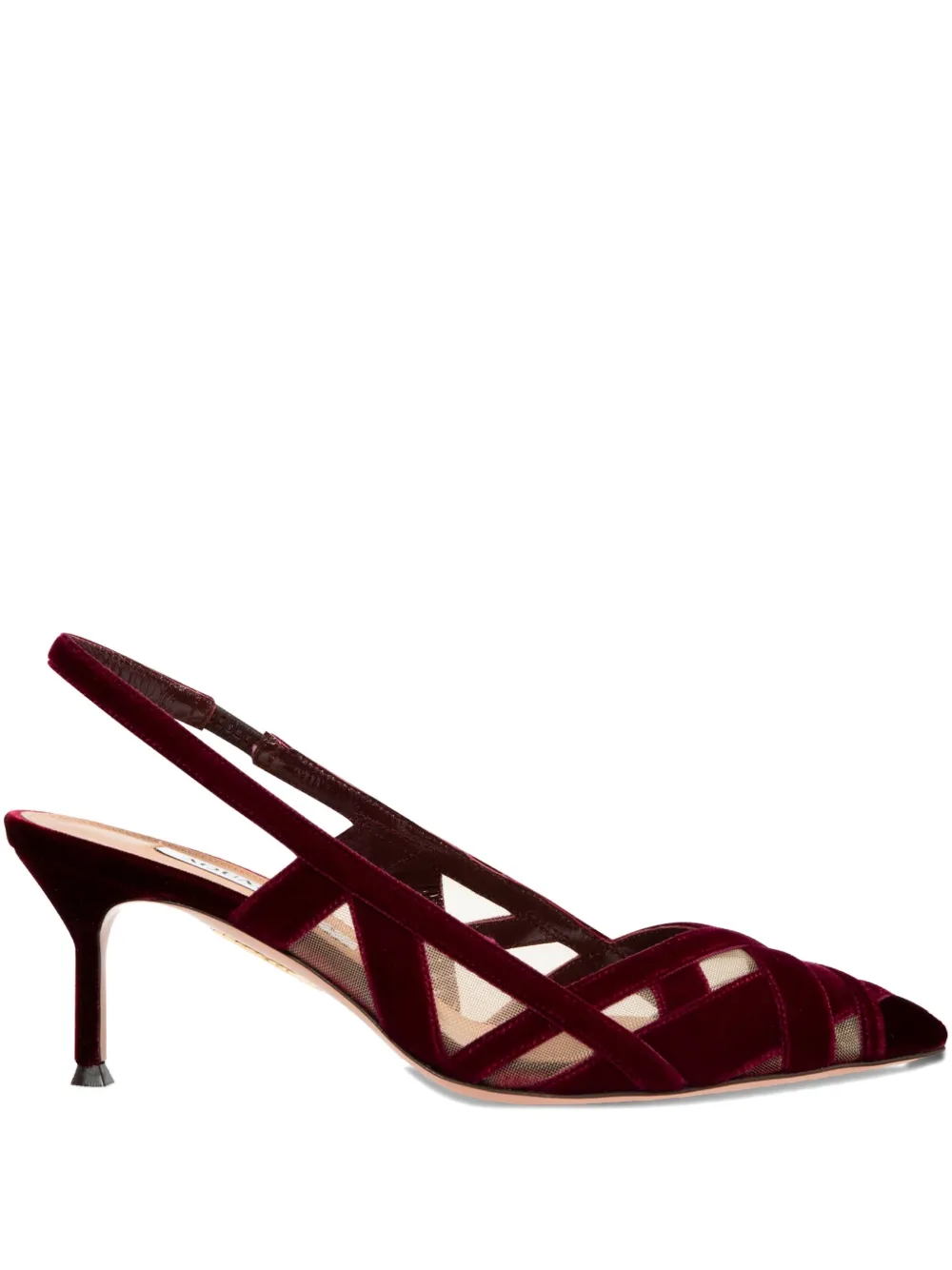 Aquazzura 65mm slingback velvet pumps Red