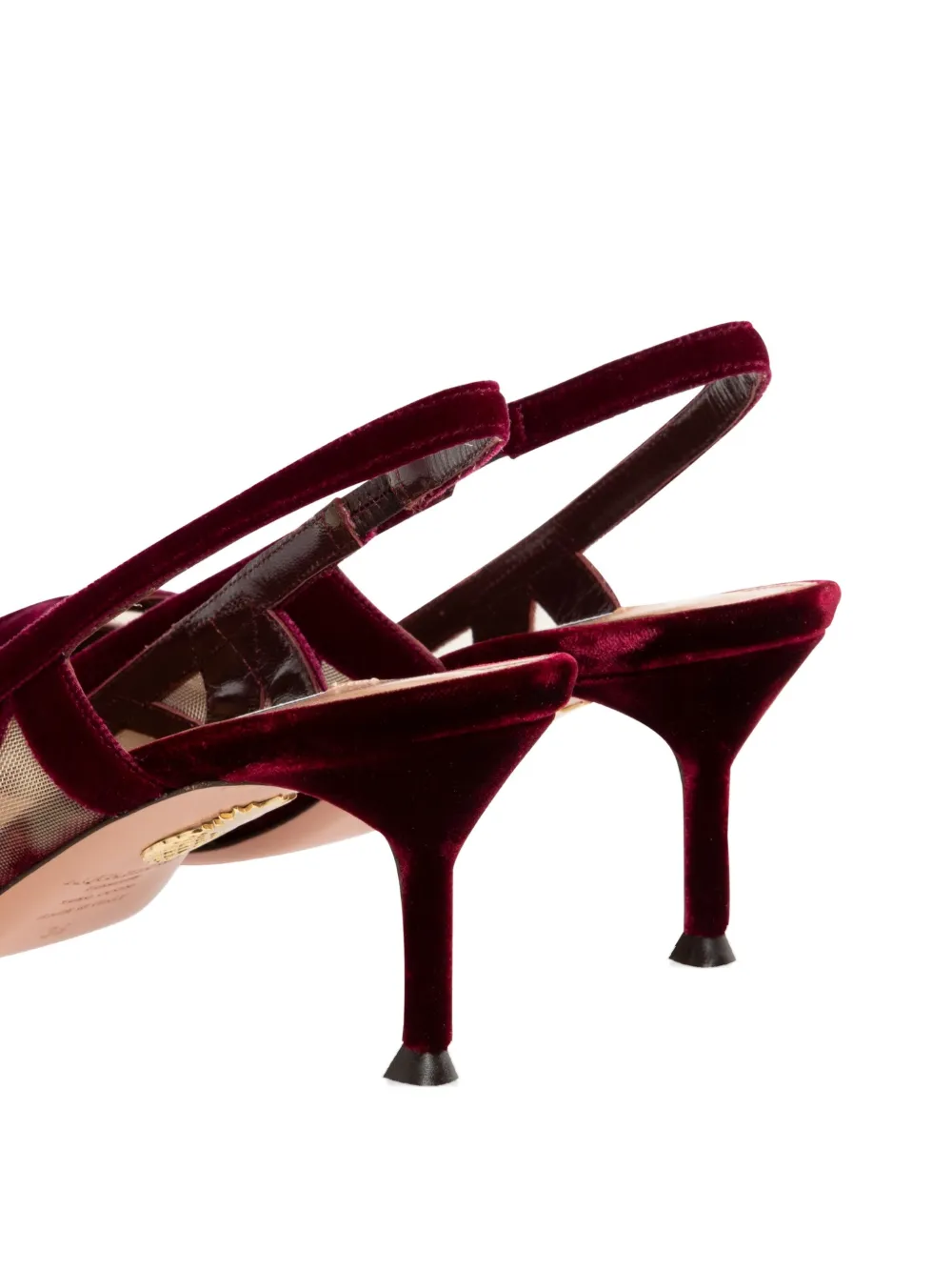 Aquazzura 65mm slingback velvet pumps Red