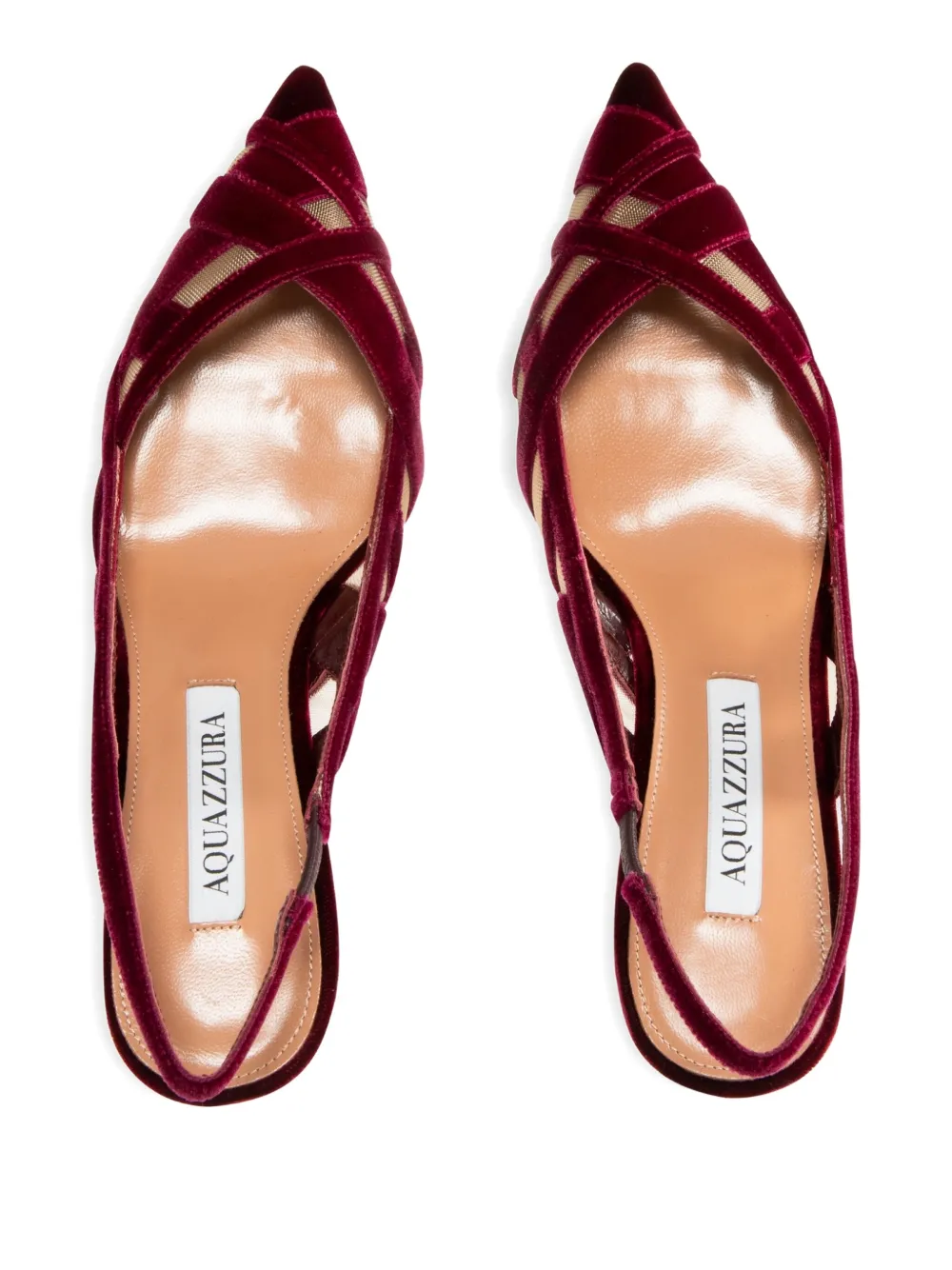 Aquazzura 65mm slingback velvet pumps Red