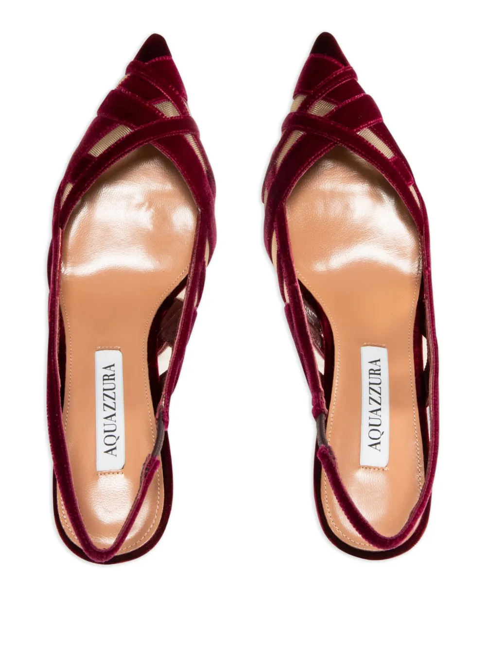 Aquazzura 65 mm fluwelen slingback pumps Rood