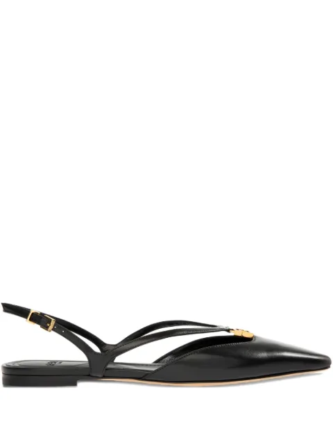 FENDI Fold slingback leather flats
