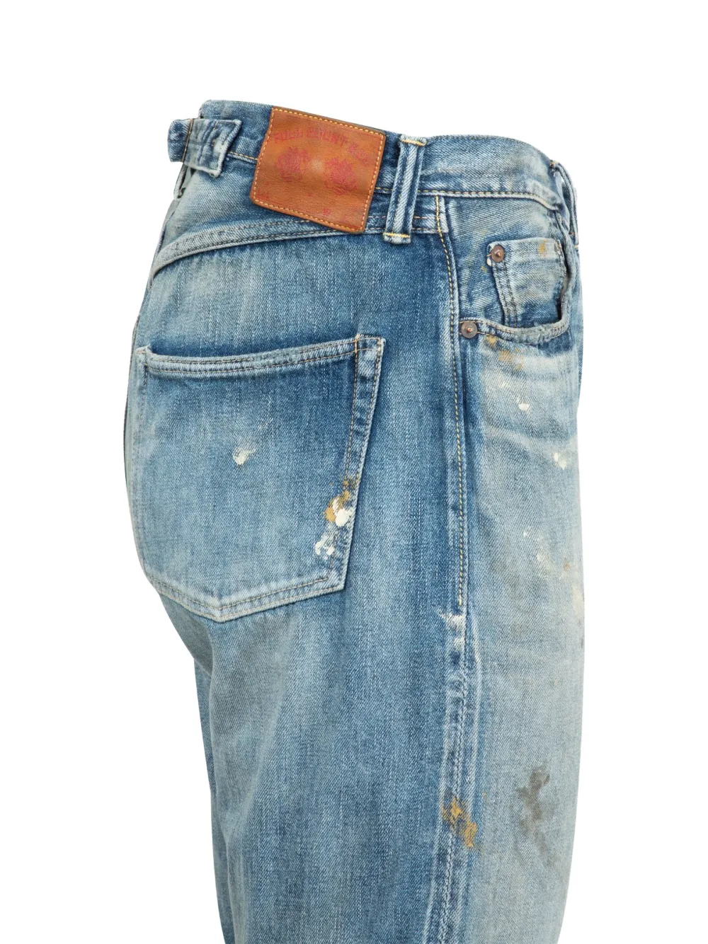 Fullcount 1937 Splatter Distressed Jeans In Blue