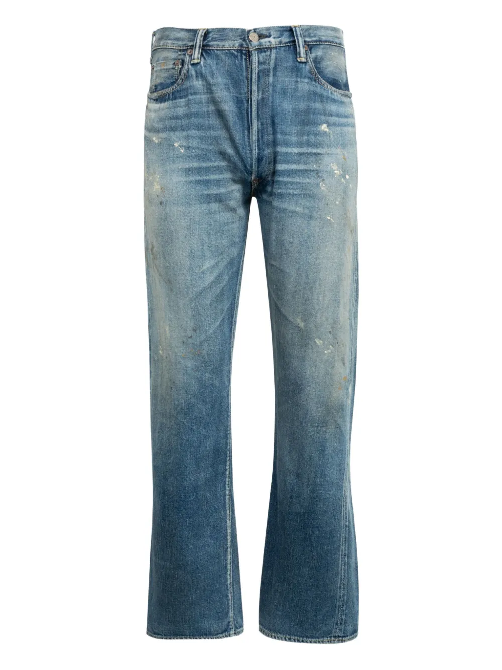 Fullcount 1937 Splatter Distressed Jeans In Blue