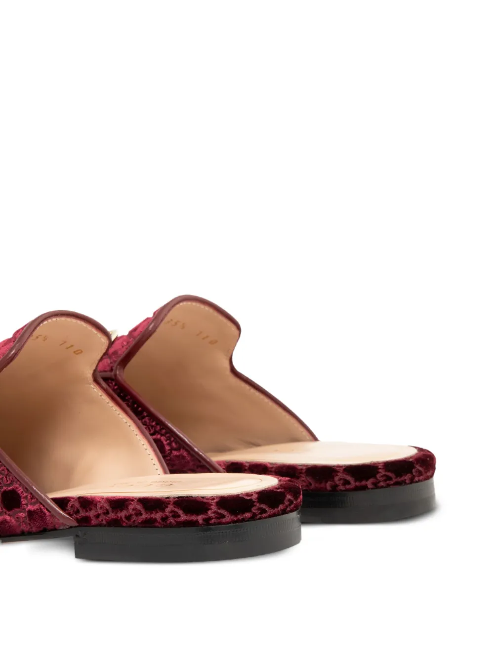 Gucci Fluwelen muiltjes met GG-patroon Rood