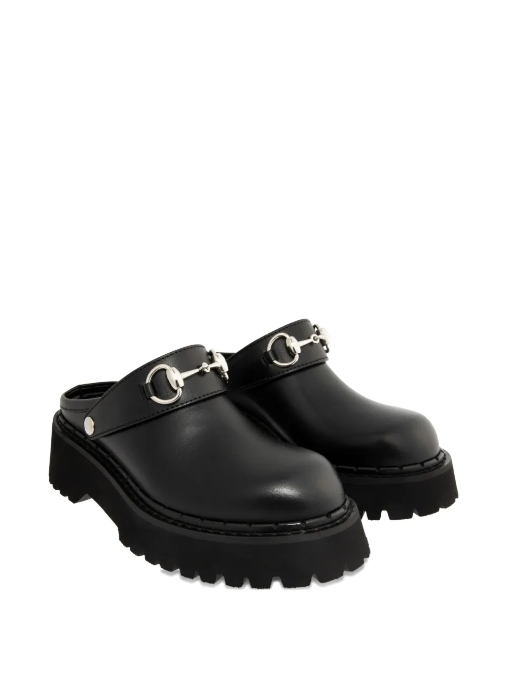 Gucci Horsebit Platform Mules In Black