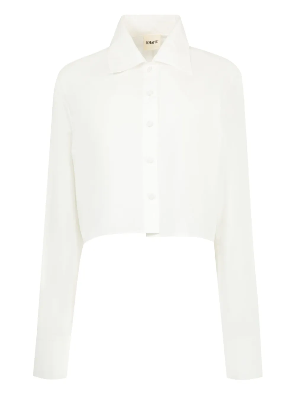 Khaite Crop Cotton Shirt In White