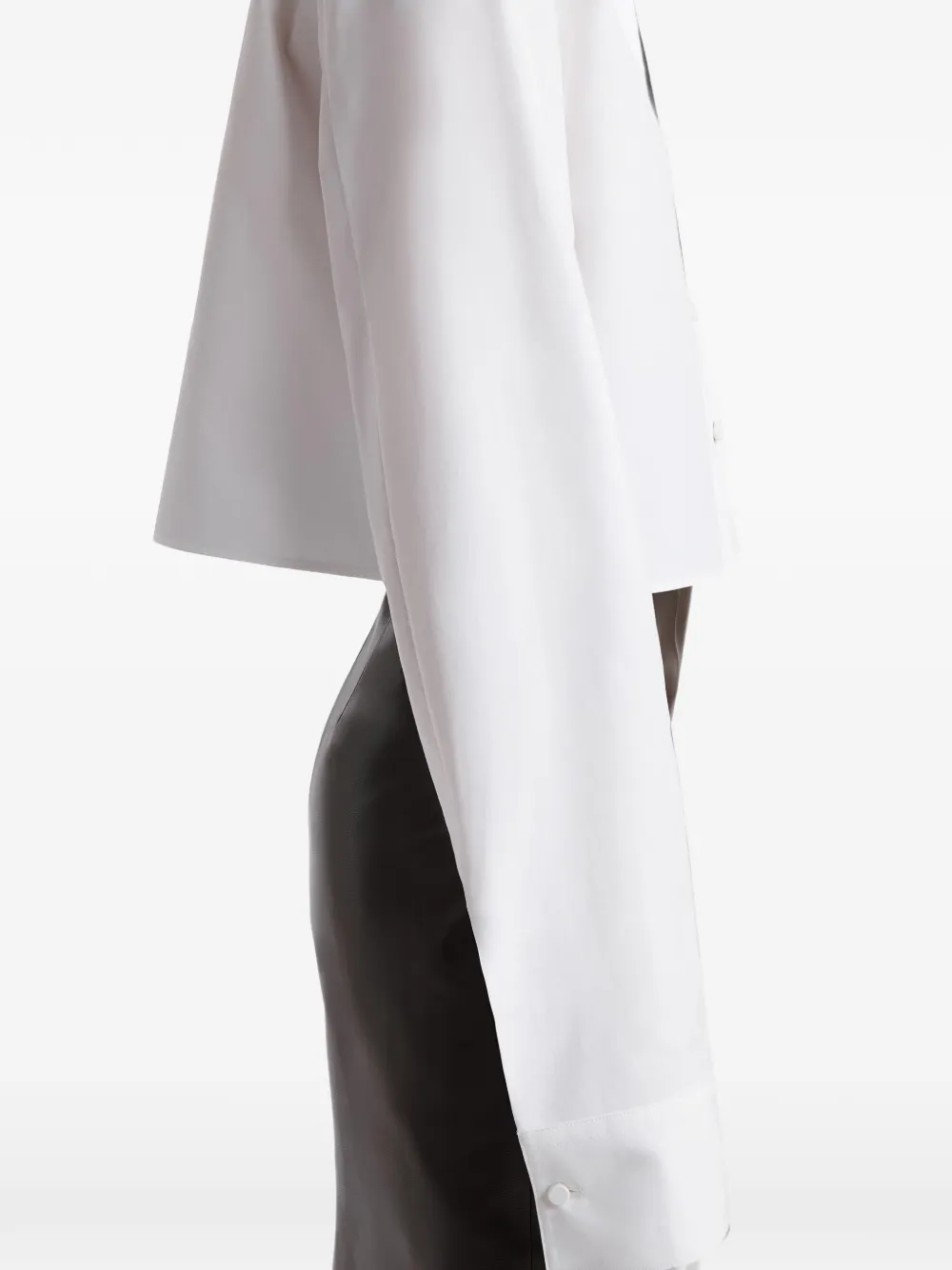 KHAITE Cropped katoenen blouse Wit