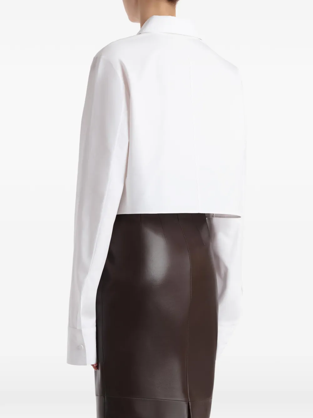 KHAITE Cropped katoenen blouse Wit