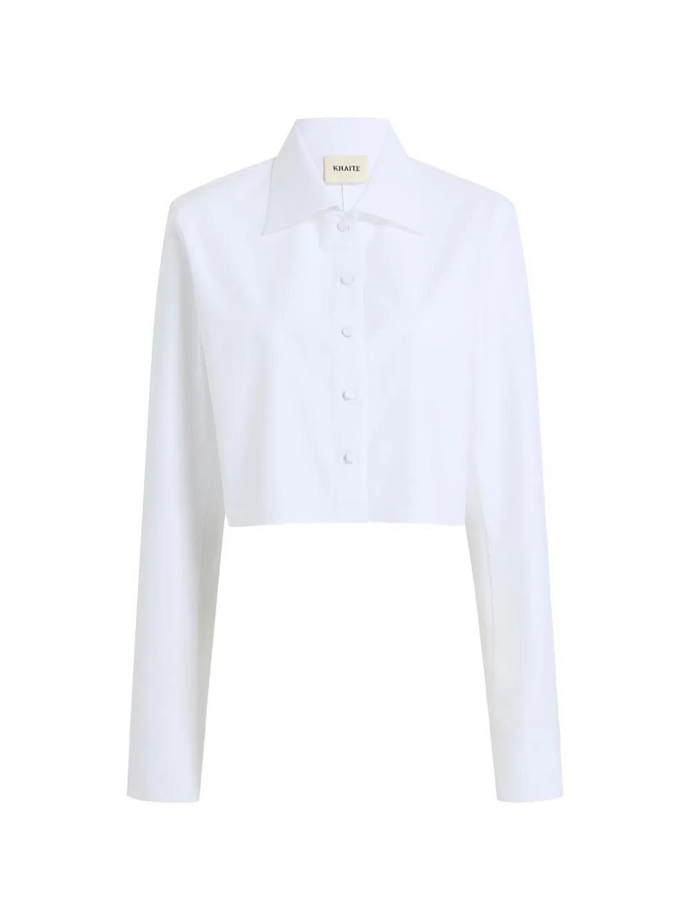 KHAITE Cropped katoenen blouse Wit