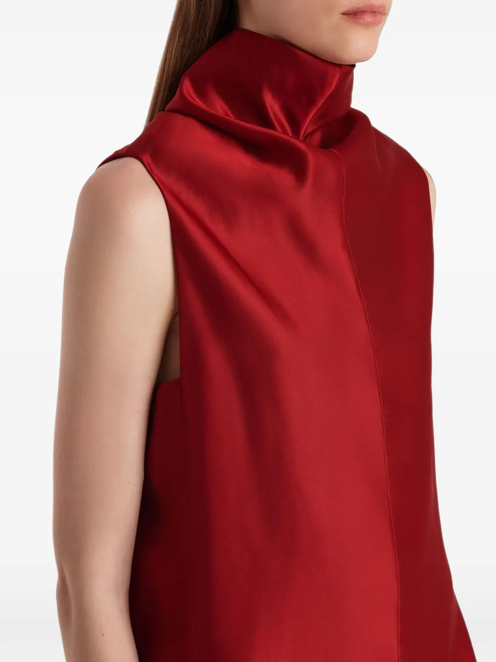 KHAITE Daria mouwloze mini-jurk Rood