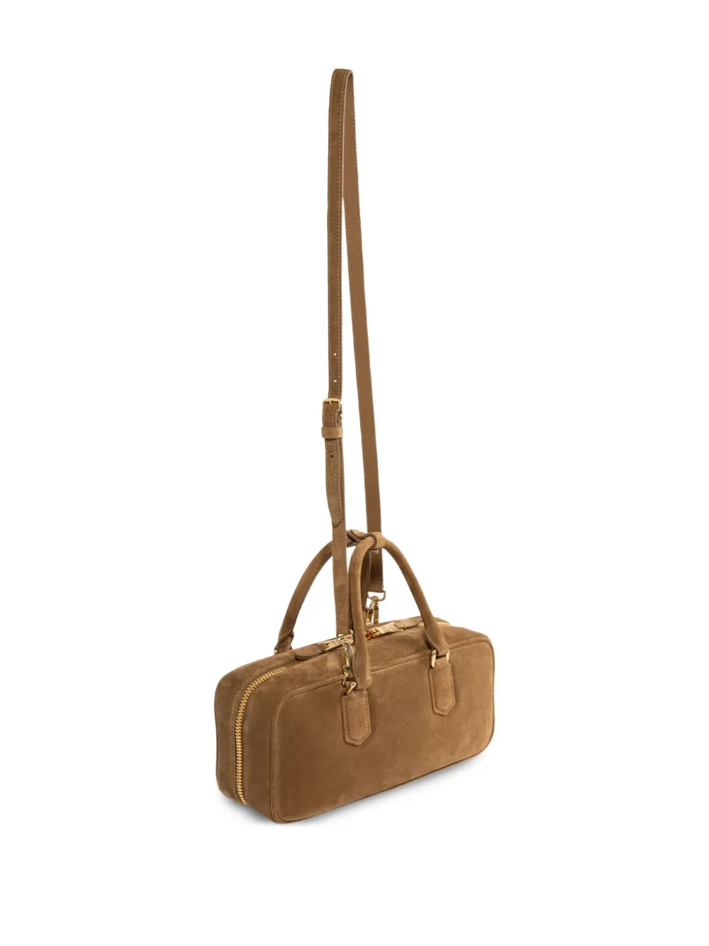 Miu Miu padded suede clutch bag - Bruin