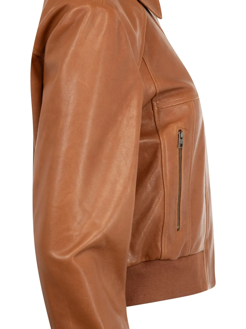 Nili Lotan Sue Leather Bomber Jacket In Brown