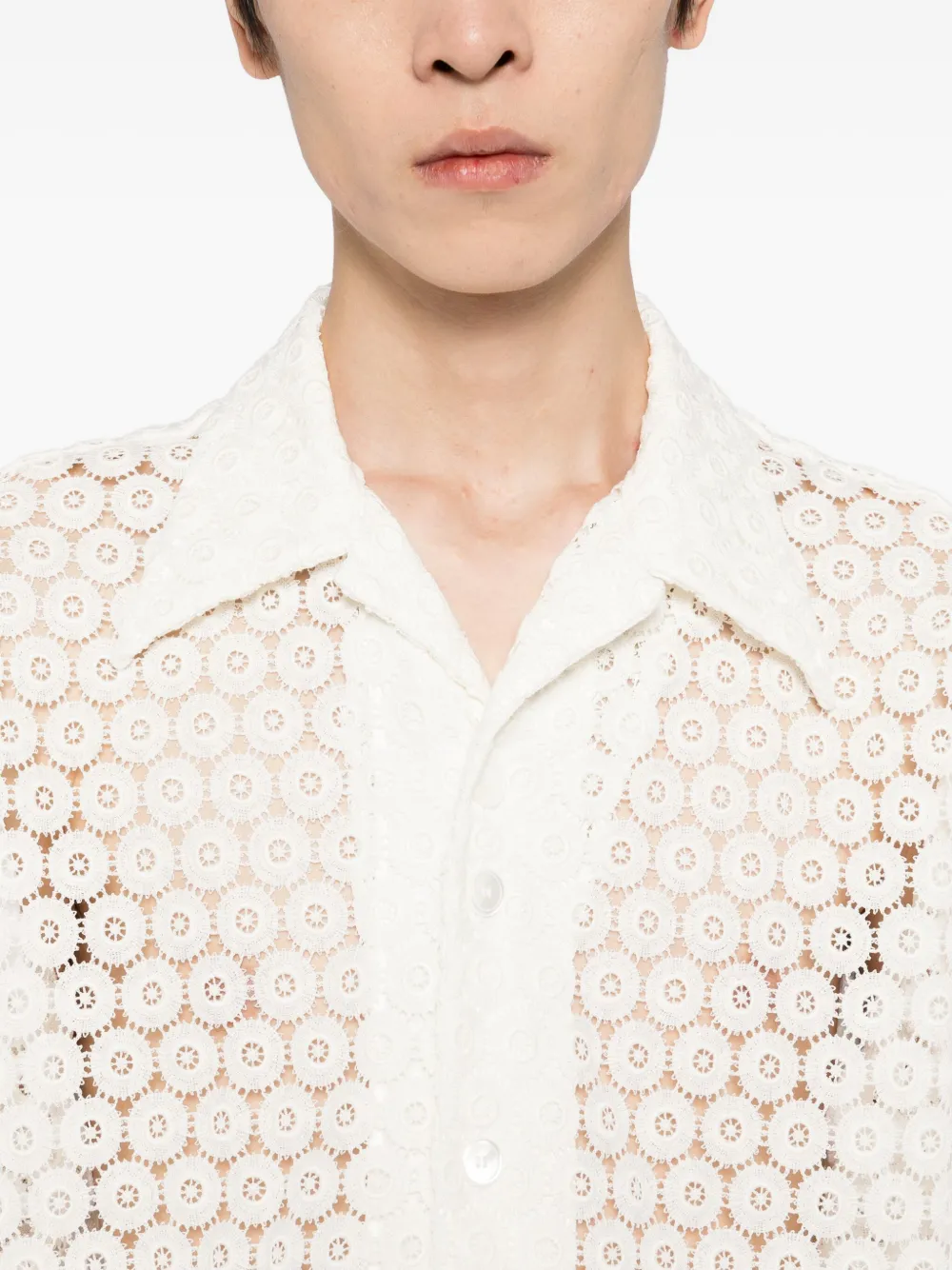 Wales Bonner Highlife bowlingshirt Wit