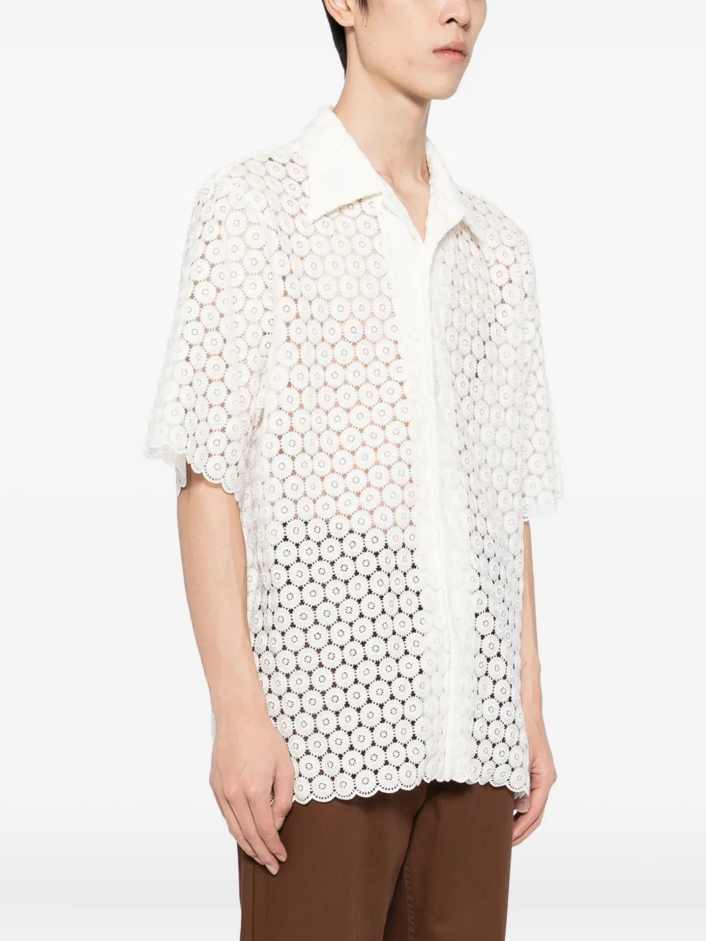 Wales Bonner Highlife bowlingshirt Wit