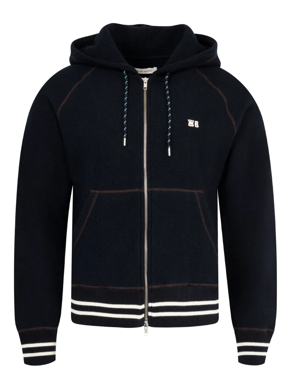 Wales Bonner October zip-up hoodie | Black | Image 1