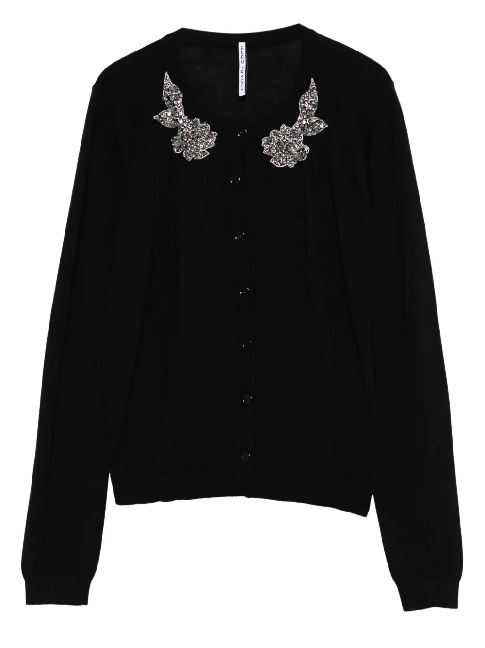 Liviana Conti embellished wool cardigan | Black | Image 1
