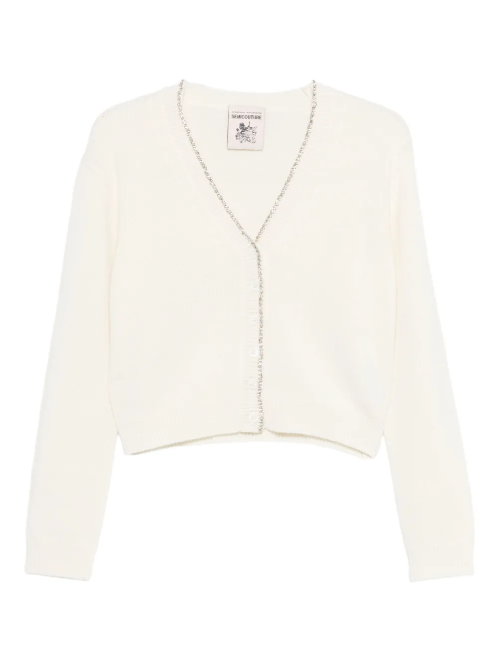 Semicouture crystal-embellished cardigan | White | Image 1