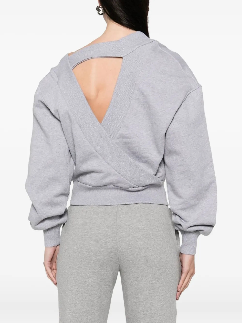 Attico Crossed-back Sweatshirt In Gray