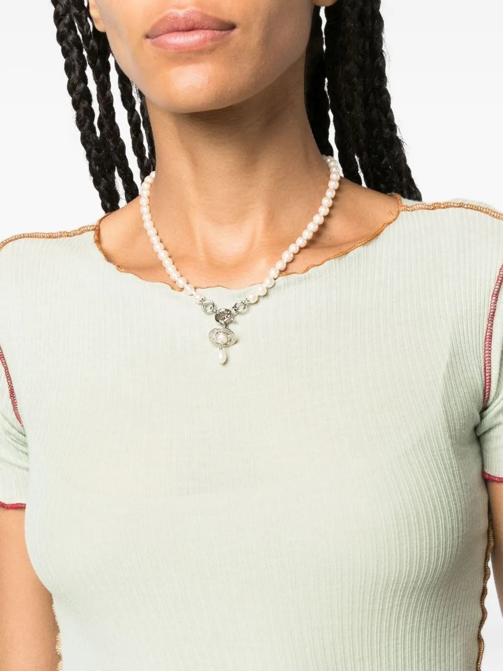 Vivienne Westwood Halsketting verfraaid met parels - Wit