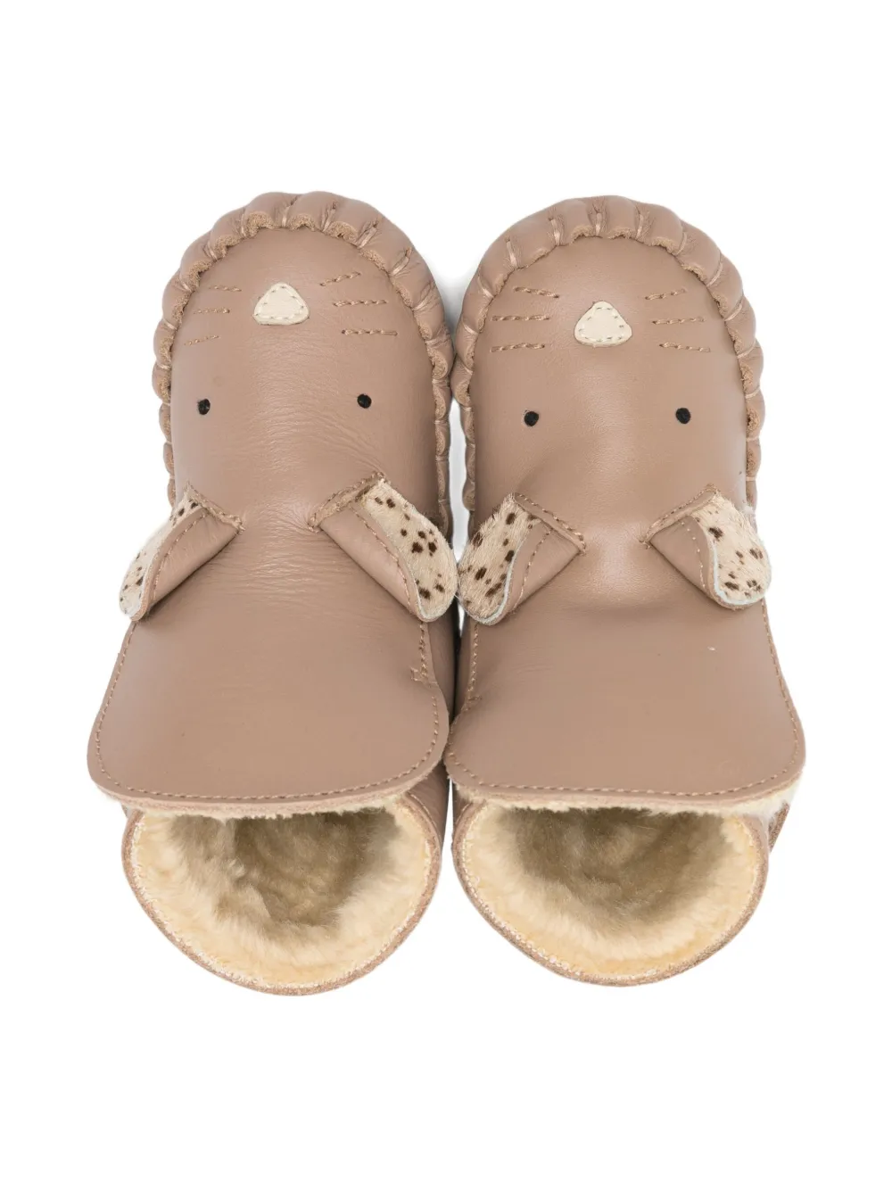 Donsje leather crib shoes Brown