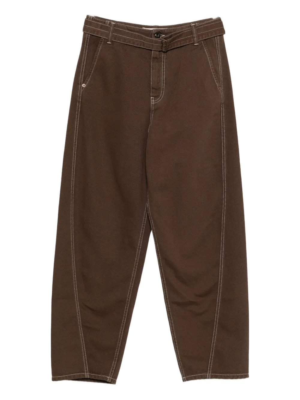 Semicouture Maria Rosabelted contrast-stitch jeans - ブラウン Semicouture Maria Rosabelted contrast-stitch jeans - ブラウン