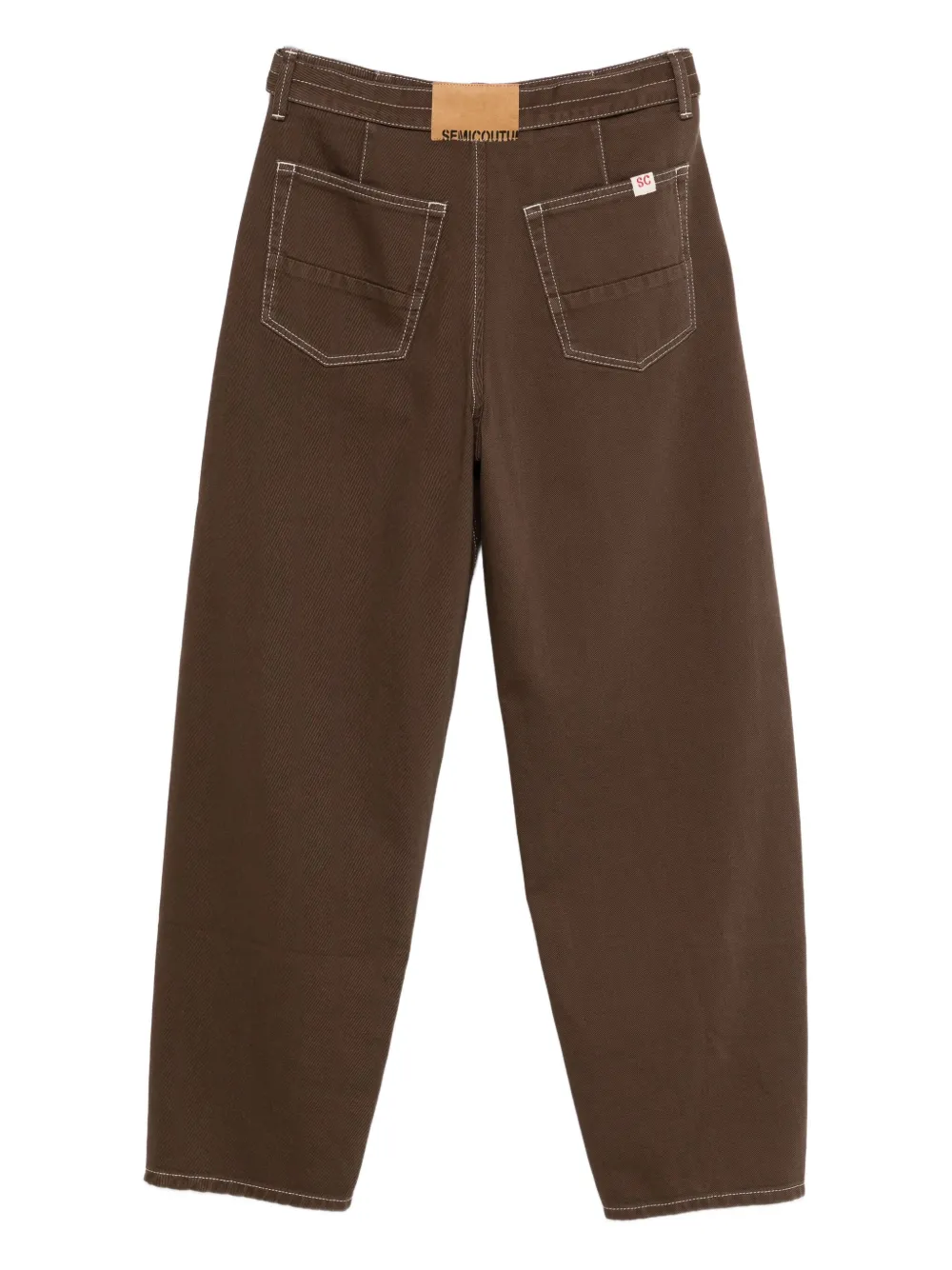 Semicouture Maria Rosabelted contrast-stitch jeans - Bruin