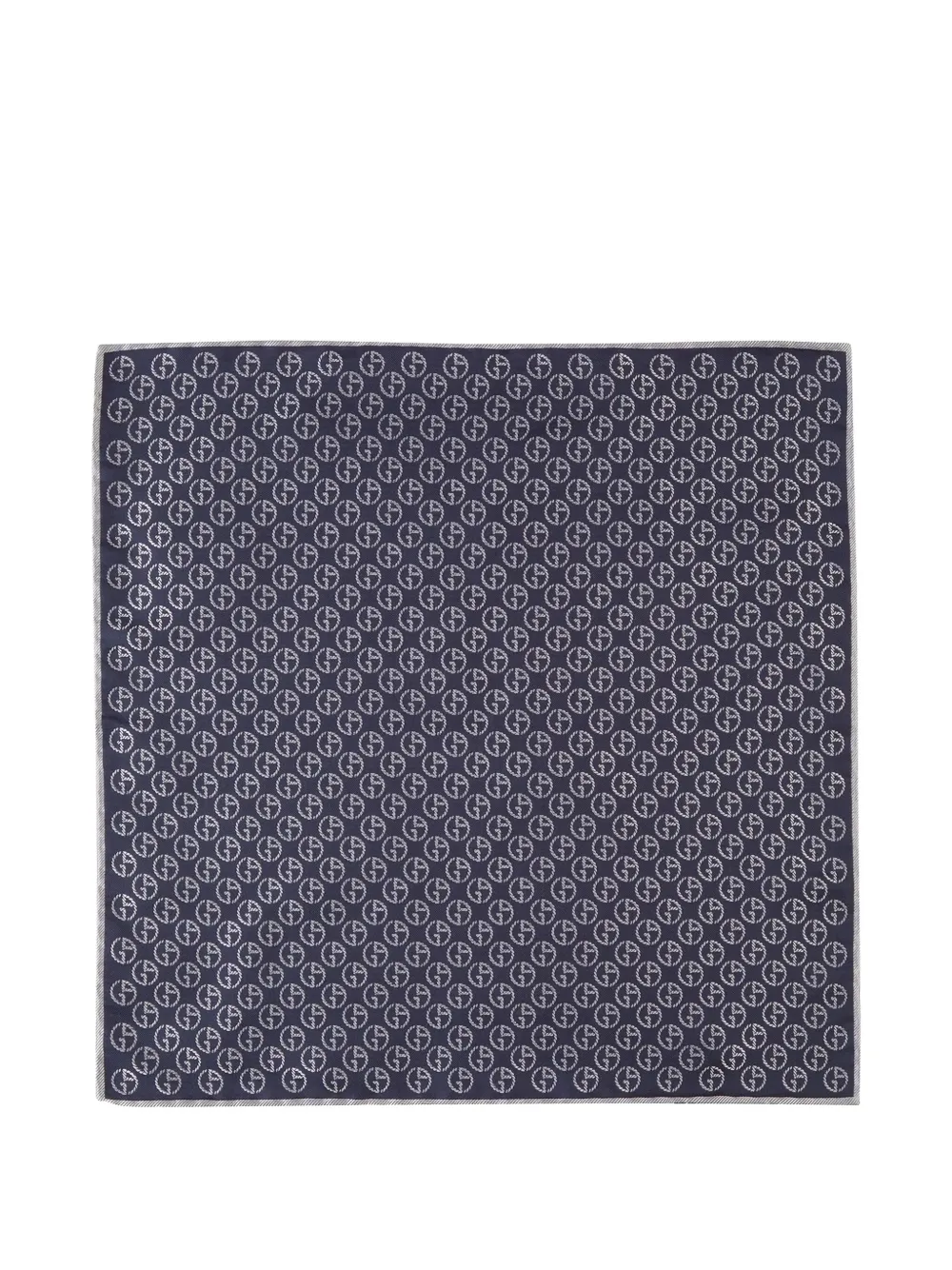 Giorgio Armani logo-pattern pocket square - Blauw