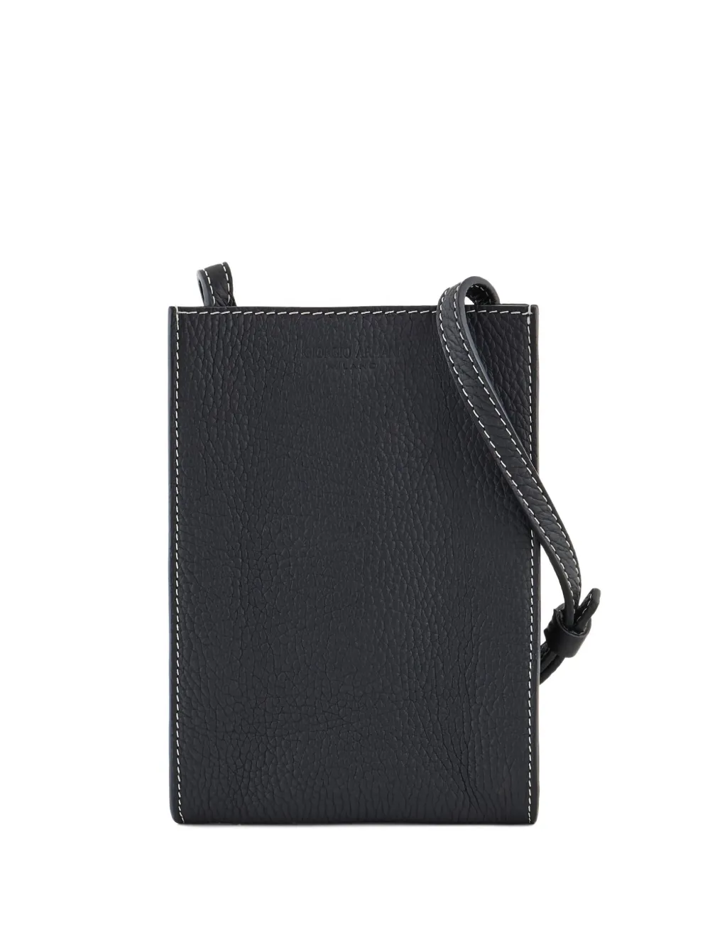 Giorgio Armani topstitch messenger bag | Grey | Image 1