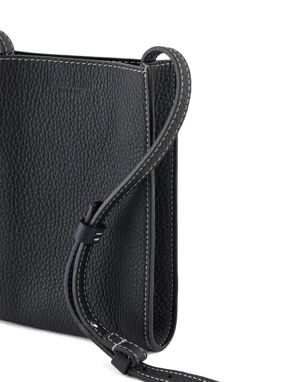 Giorgio Armani Messengertas met stiksel Grijs