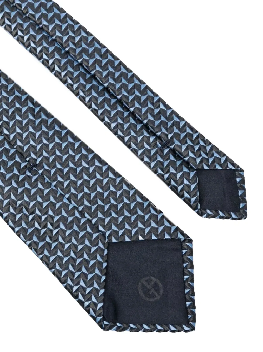 Giorgio Armani geometric-pattern tie - Blauw