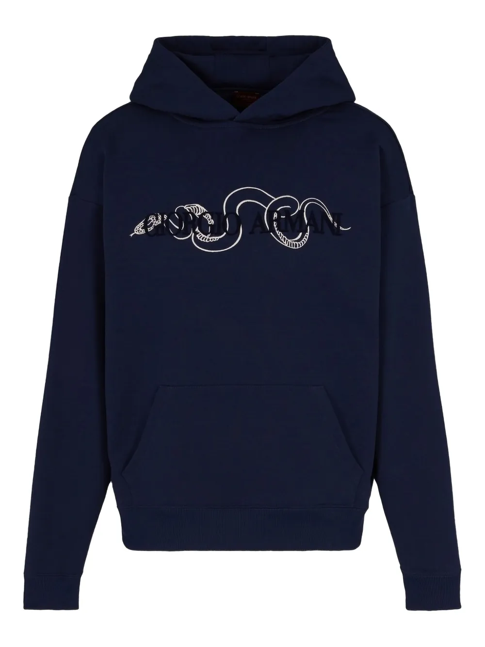 Giorgio Armani logo-print hoodie - ブルー Giorgio Armani logo-print hoodie - ブルー