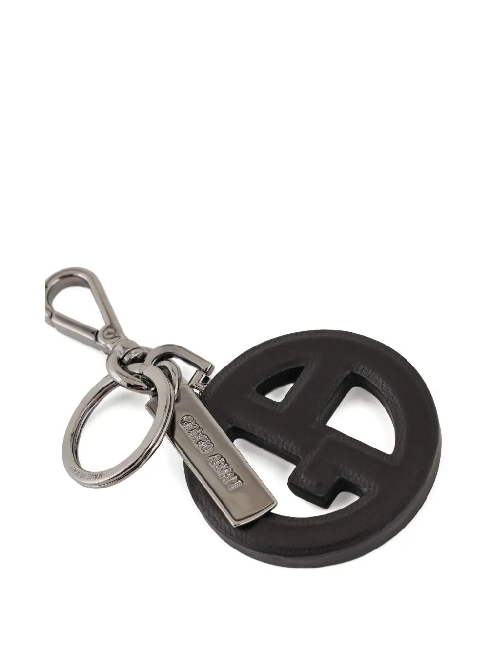 Giorgio Armani Logo-charm Keyring In Black