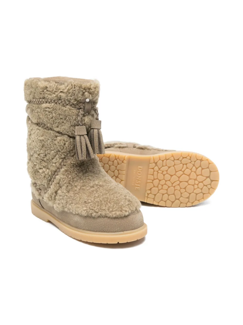 Donsje tassel-embellished sheepskin boots - Beige