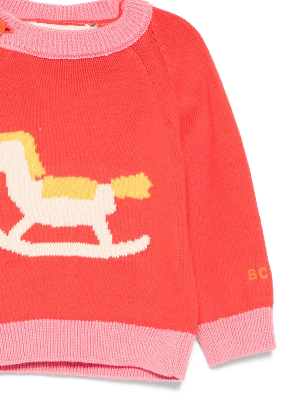Bobo Choses Sweater met schommelpaard print Rood