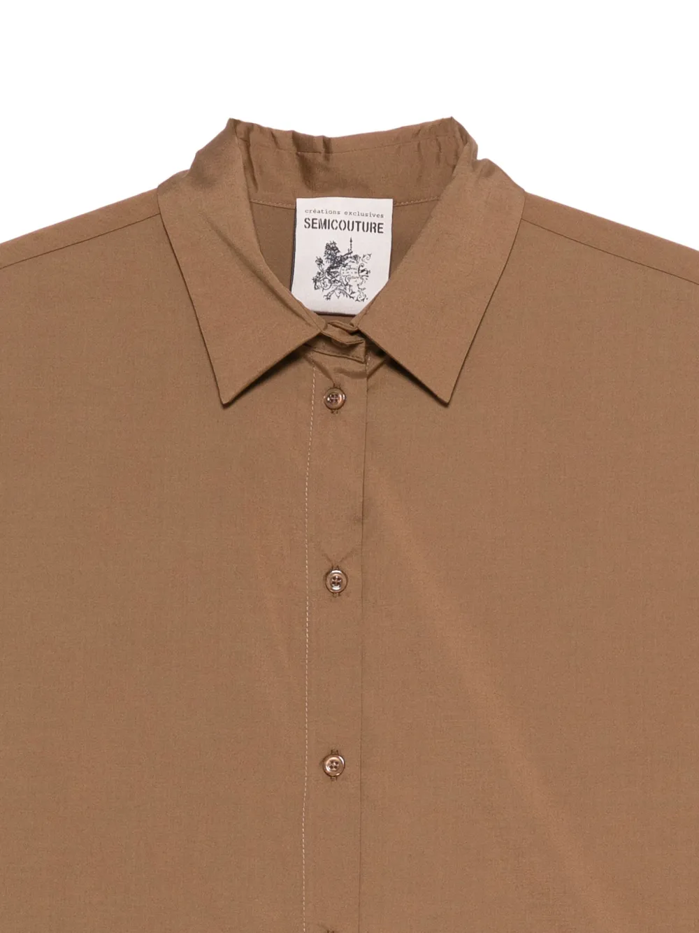 Semicouture Button-down Long-sleeved Shirt In Brown
