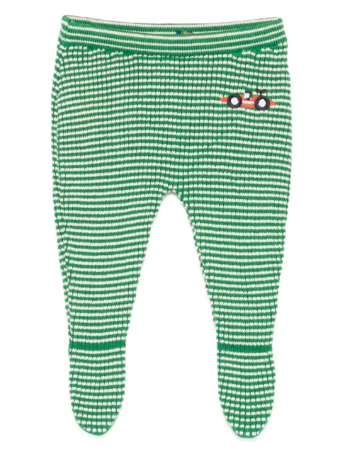 Bobo Choses car-embroidered striped trousers