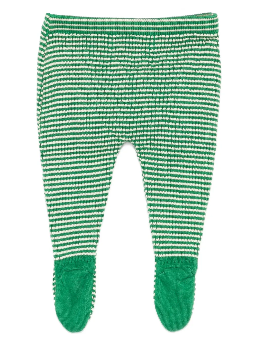 Bobo Choses Car-embroidered Striped Trousers In Green