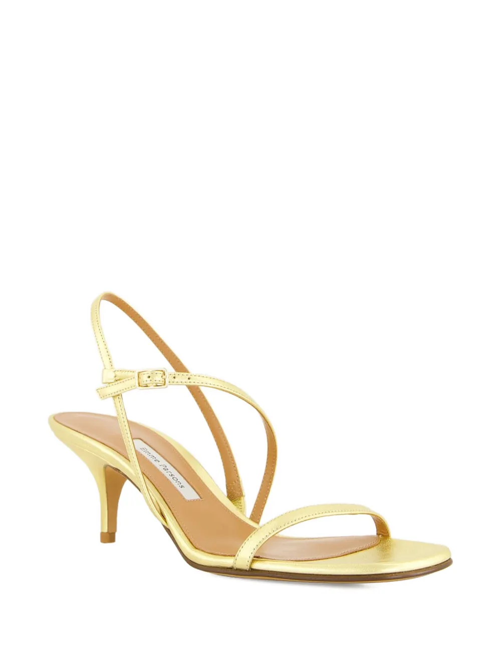 Emme Parsons Square-toe Heeled Sandals In Gold