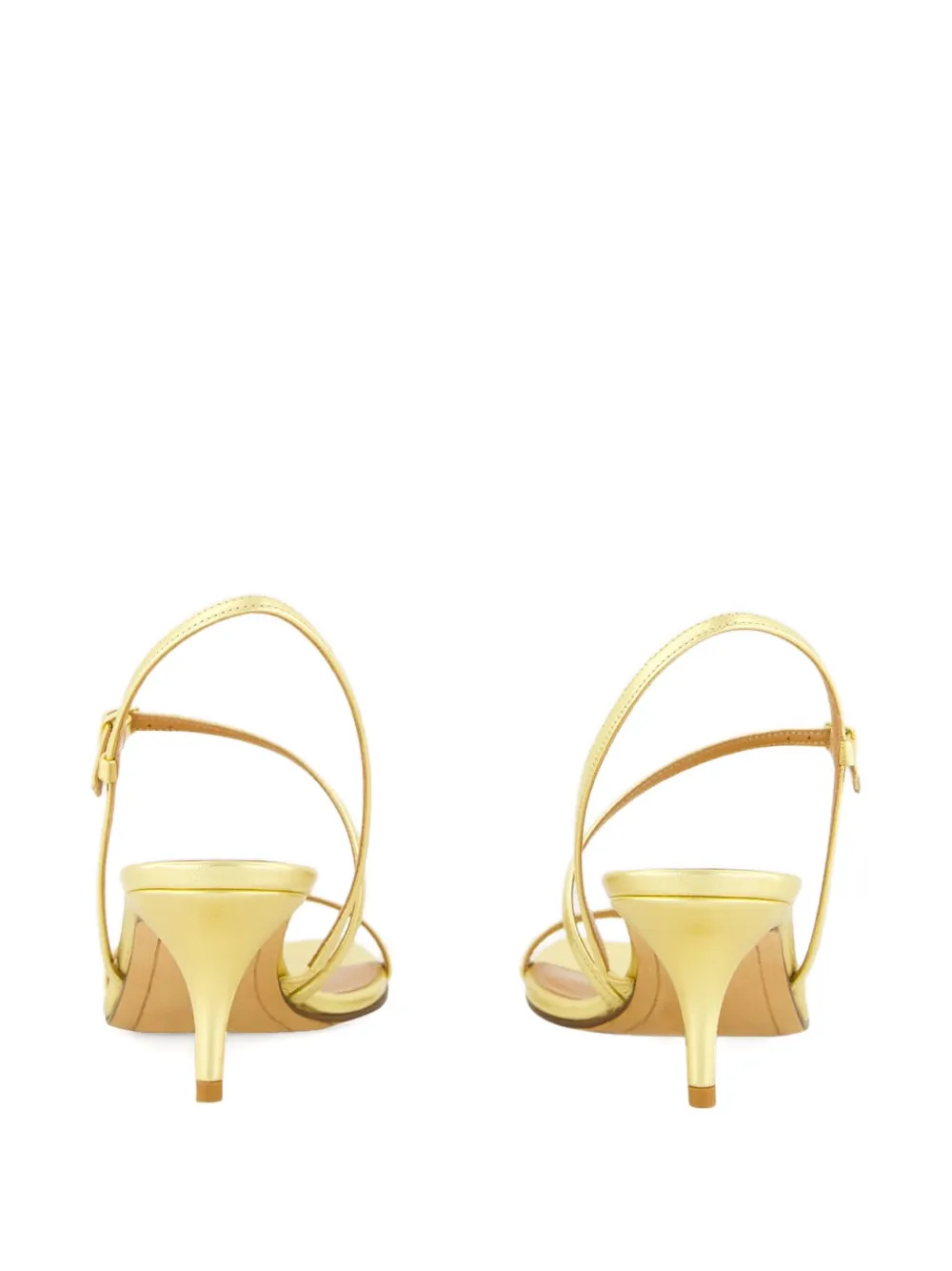 Emme Parsons Square-toe Heeled Sandals In Gold