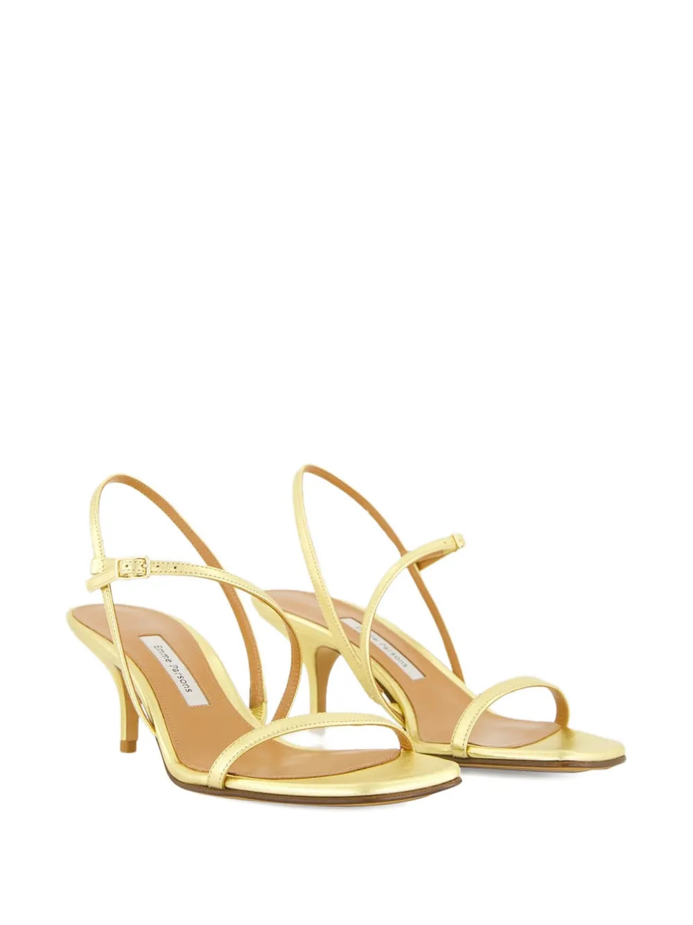 Emme Parsons Square-toe Heeled Sandals In Gold