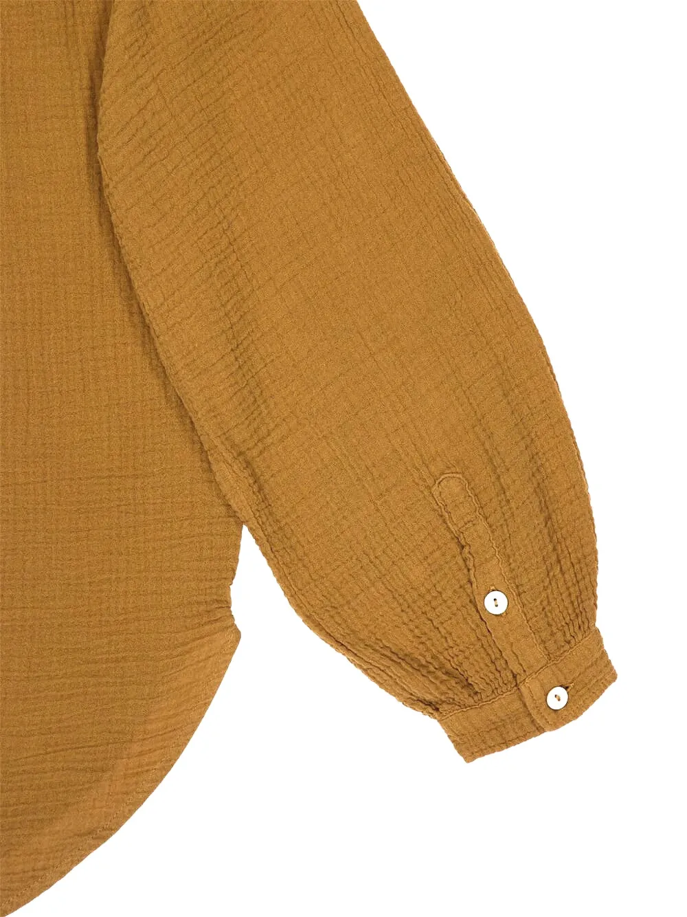 120% Lino Button Long-sleeve Blouse In Yellow